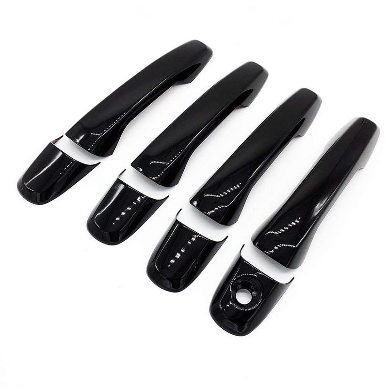 S SIZVER Exclusive Glossy Black Series Stick-On Door Handle Overlays Compatible with 2011-2016 Ford Explorer+Edge